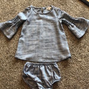 Splendid light blue bell sleeve dress